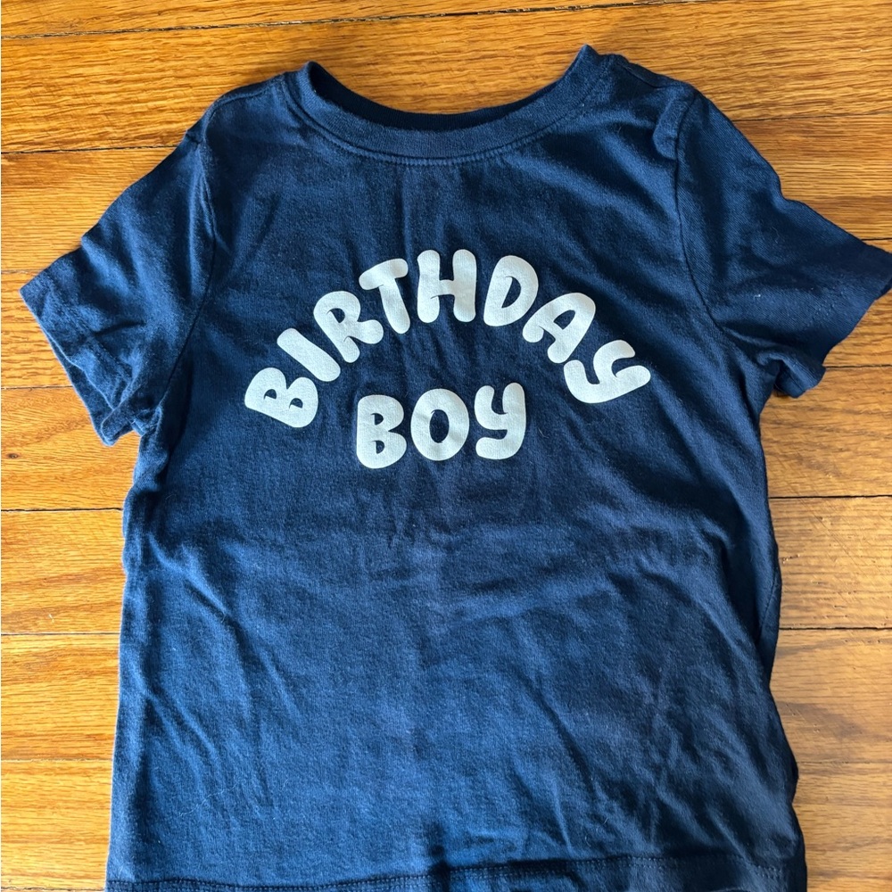 Old Navy Navy Blue "Birthday Boy" Short Sleeve Tee